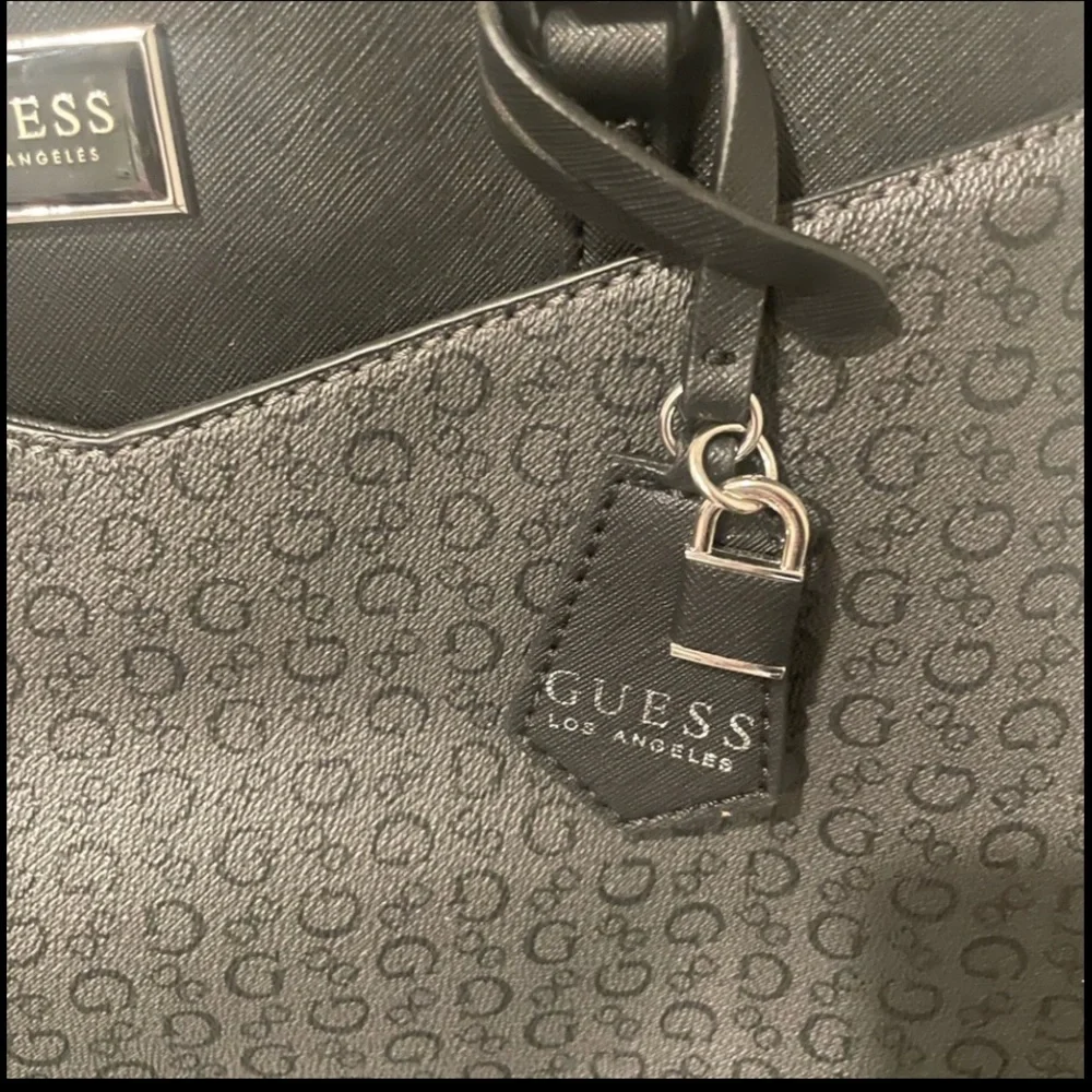 GUESS Elegant Black and Gray Tote - Picture 2 of 5
